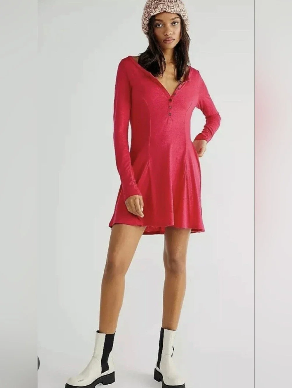 Free People FP Beach Collection Henley Mini Dress Size XS NWT